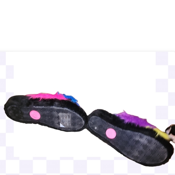 Sold UGG  80% Wool FLUFF YEAH Furry Sling back Slippers   Multicolor Fur Shoes - Picture 7 of 7